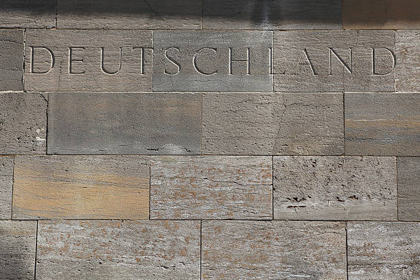 istock Deutschland (Germany). Word carved into the stone blocks. 533553039