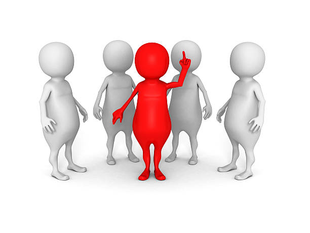 istock 3d business team with red leader man. success teamwork concept 533553229