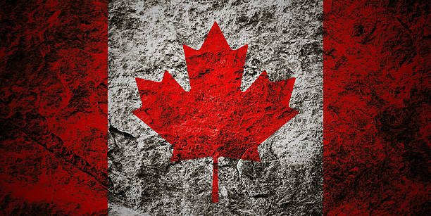 istock Canada flag on grunge stone background 533554630
