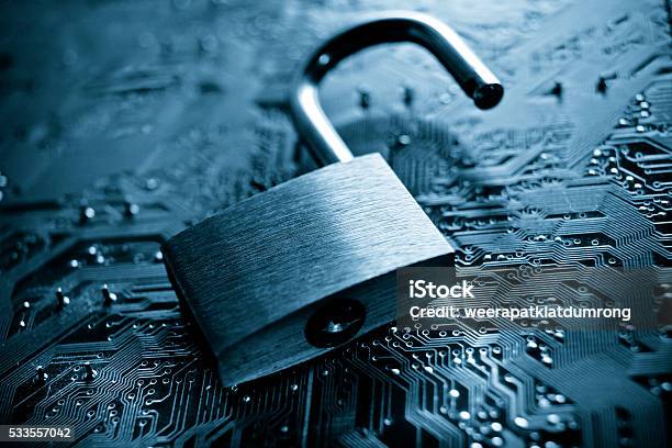 Computer Security Stock Photo - Download Image Now - Cyborg, Vulnerability, Internet
