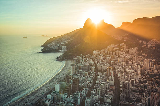 istock Aerial view of sunset behind the mountains 533558124