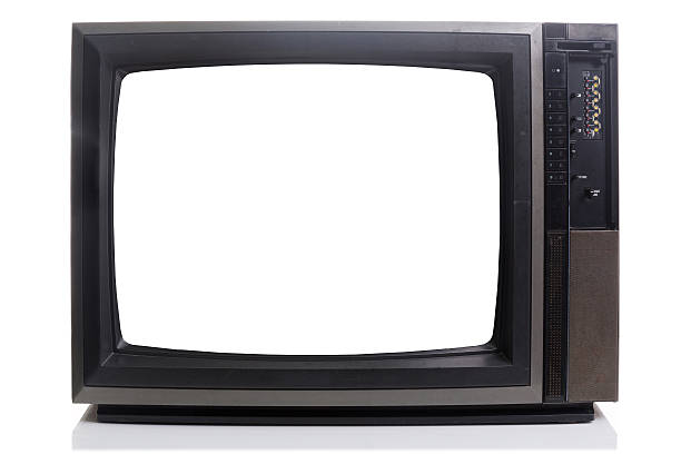 istock Vintage Television with shadow on white 533558224