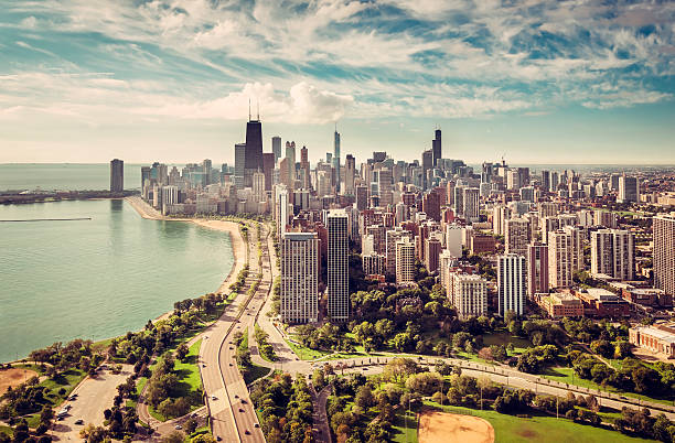 istock Chicago Skyline aerial view 533558234