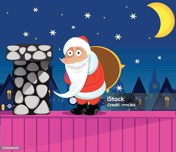 Santa Claus New Years Eve Stock Illustration - Download Image Now - 2015, Animal Sleigh, Backgrounds