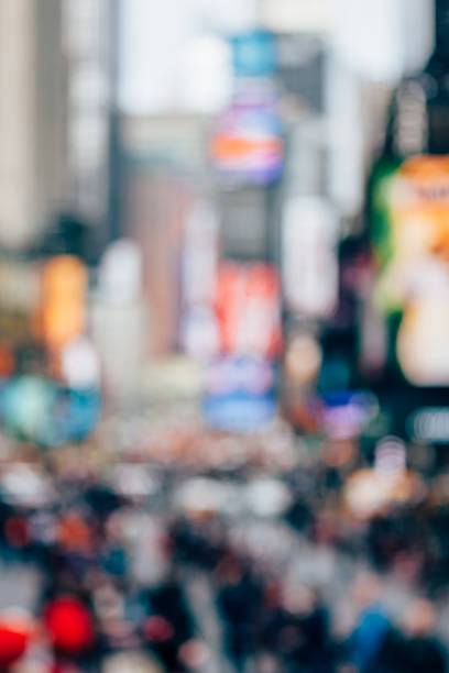 istock Abstract defocused crowd scene in Times Square, New York City 533559648