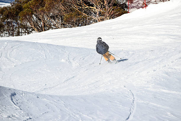 esquiador esqui cruz corrida em um campo na austrália - skiing sports race ski mountain range - fotografias e filmes do acervo