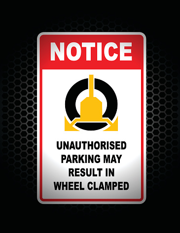 Wheel Clamp Warning Sign Set