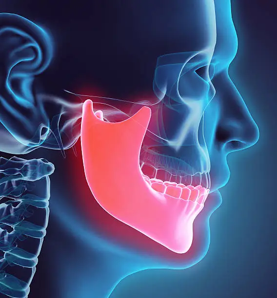 Photo of 3D illustration of Mandible, medical concept.