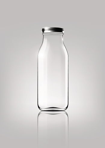 Transparent glass bottle for design package and advertisement ,Vector