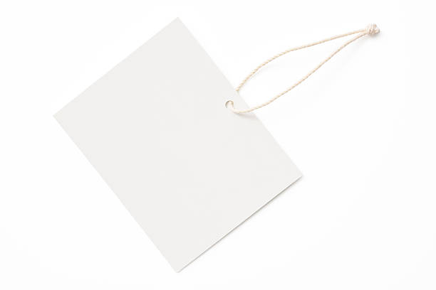 Isolated shot of blank white tag on white background Overhead shot of blank white tag isolated on white background with clipping path. hole cards stock pictures, royalty-free photos & images