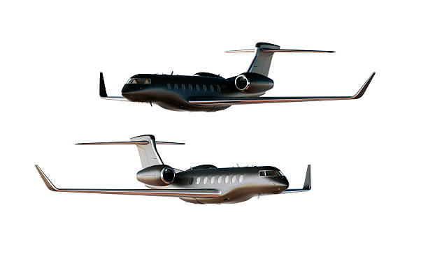 istock Photo Black Matte Luxury Generic Design Private Airplane Model. Clear 533573156