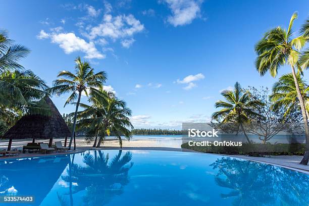 Infinity Pool At Tropical Resort On Perfect Sunny Day Stock Photo - Download Image Now
