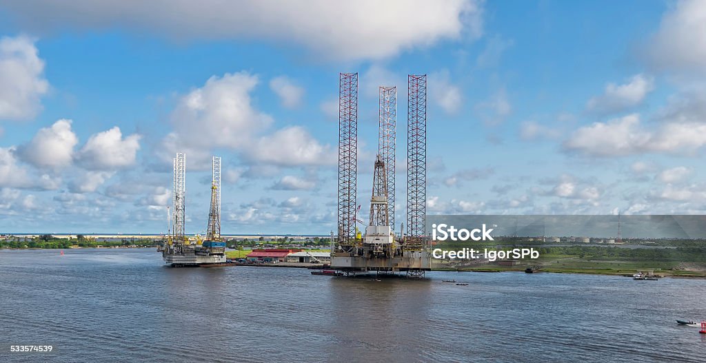 Oil rig in the yards Oil rig in the yards. Apapa, Port of Lagos, Nigeria Nigeria Stock Photo