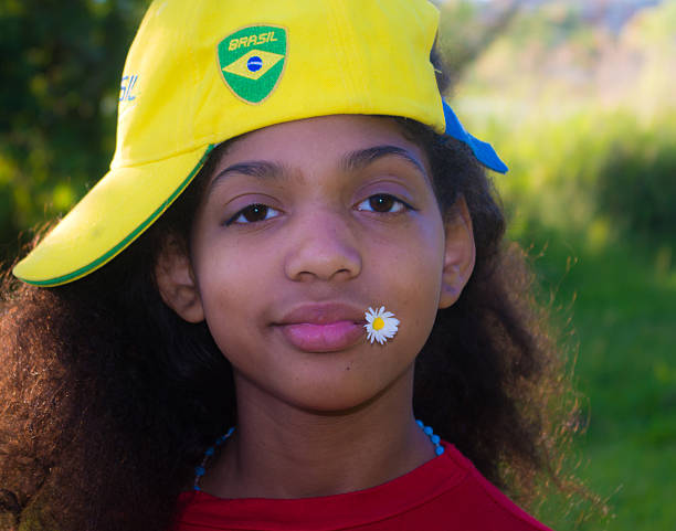 Brazilian girl with the happy brazil hat
