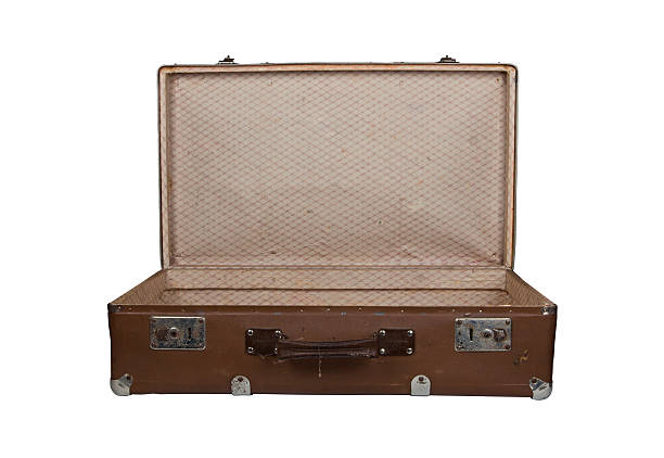istock Vintage open brown leather suitcase 533574963