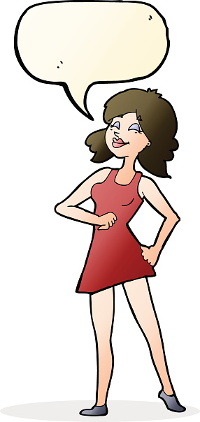 Cartoon Proud Woman With Speech Bubble Stock Illustration - Download Image  Now - Achievement, Adult, Attitude - iStock
