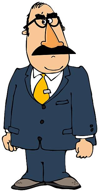 Businessman wearing a Groucho mask This illustration depicts a businessman in a blue suit wearing a Groucho Marx mask. groucho marx disguise stock illustrations