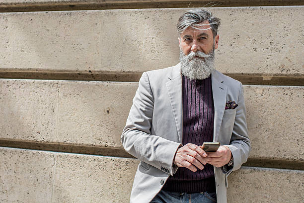 istock Hipster senior man portrait 533577628