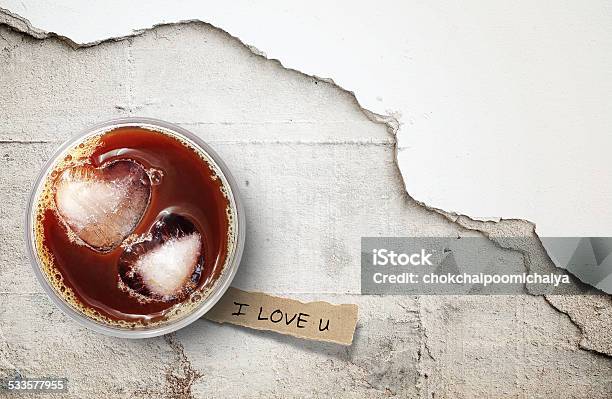 Iced Coffee Of Valentines Day Stock Photo - Download Image Now - 2015, Cafe, Caffeine