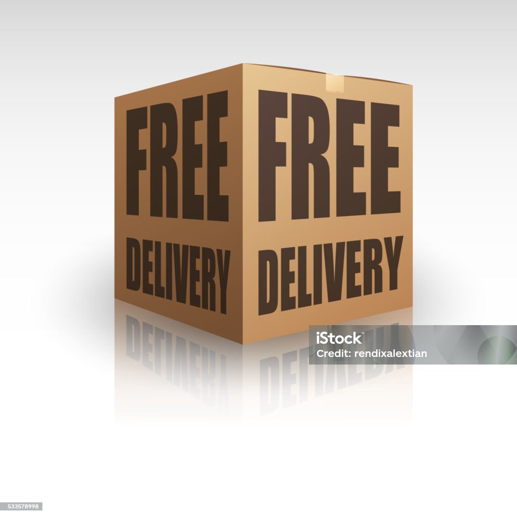 Free Delivery Package Shipping Online Vector illustration of Free Delivery Package Shipping Online Box - Container stock vector