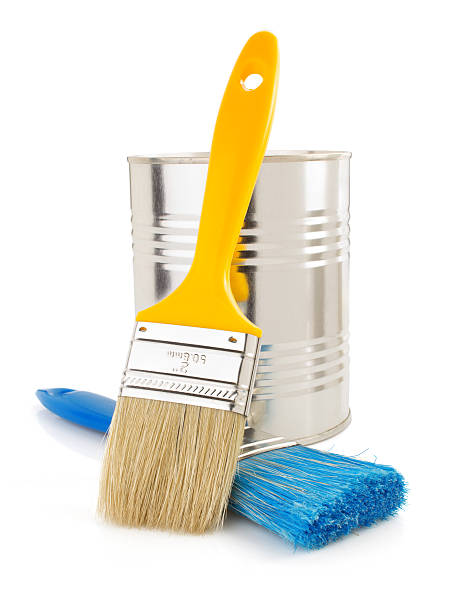 istock paint bucket and paintbrush on white 533579185