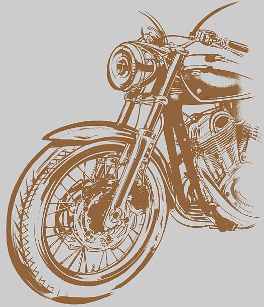 Motorcycle, bike, a hand-painted in the style of grunge Motorcycle, bike, a hand-painted in the style of grunge. Graphic drawing, sketch motorcycle drawings stock illustrations