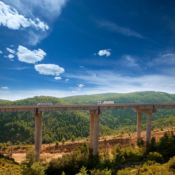 Bunol viaduct in Autovia A-3 road Valencia Spain