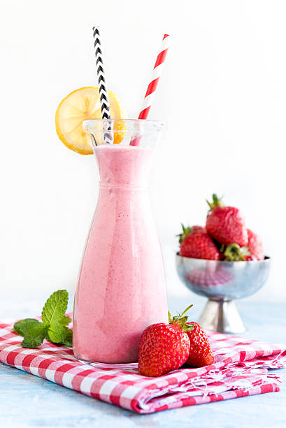 istock Strawberry smoothie in the jar 533581276
