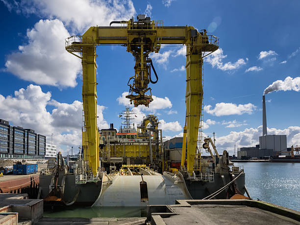 istock Offshore cable rig in Esbjerg harbor, Denmark 533581320