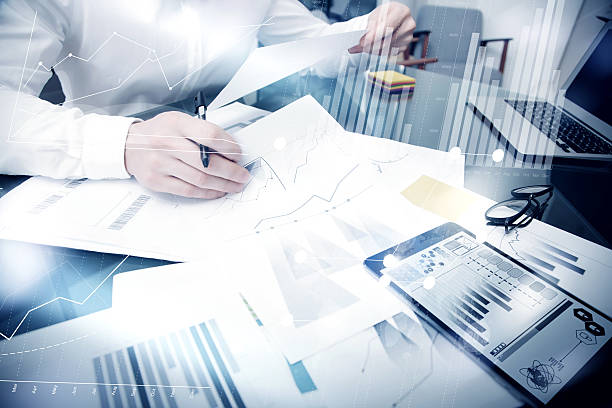 istock Sales Management Time Process.Photo Banker work market report documents 533582604