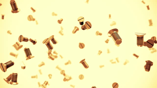 Metallic screws flow 3d animation
