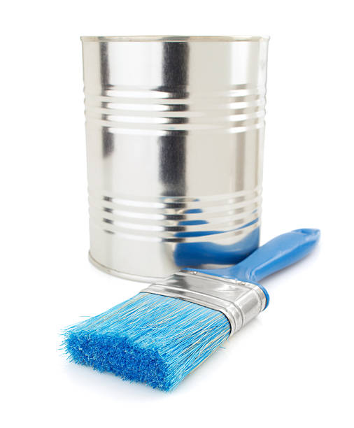 istock paint bucket and paintbrush on white 533607327