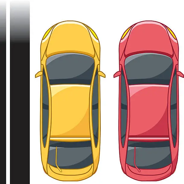 Vector illustration of top view car 2