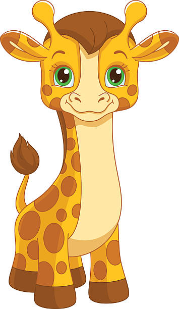 Giraffe Illustration of little cute giraffe toy giraffe calf stock illustrations