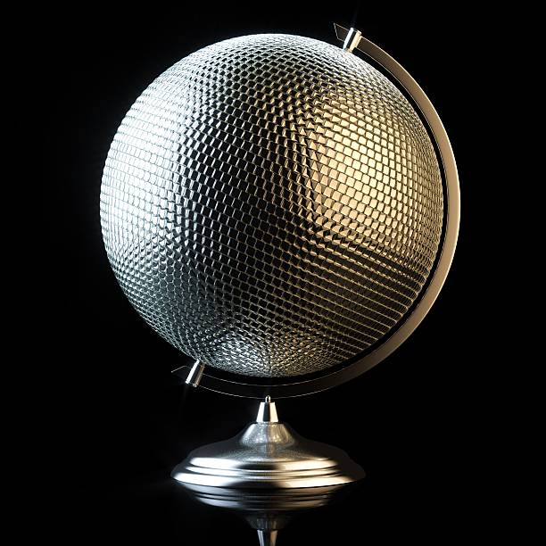istock Conceptual picture of disco ball in globe view 533608625