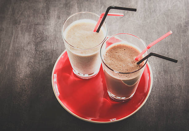 istock Banana and chocolate milk shakes 533609427