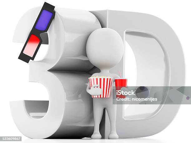 White Man With Popcorn And Drink Stock Photo - Download Image Now - 2015, Adult, Arts Culture and Entertainment