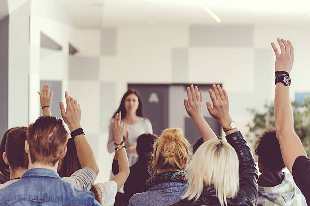 seminarium dla studentów - talking to audience zdjęcia i obrazy z banku zdjęć