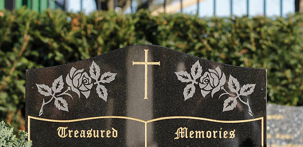 Decorated gravestone with treasured memories