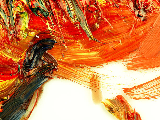 istock Traces colorful brush on a white sheet of paper. 533611607