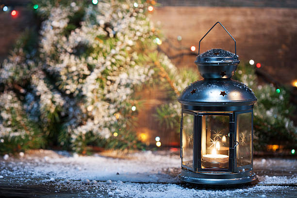istock Christmas decorations and beautufil lantern 533612617
