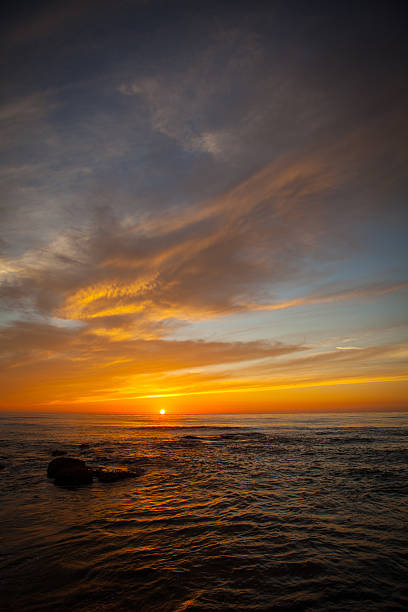 Sunset from Windansea Beach in La Jolla, California. 