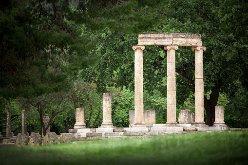 Philippeion at Ancient Olympia, Greece. UNESCO World Heritage site.