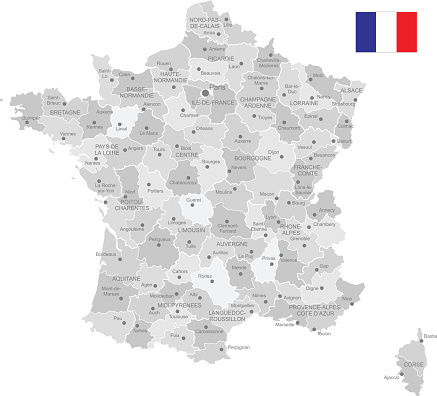 Detailed Vector Map of France.