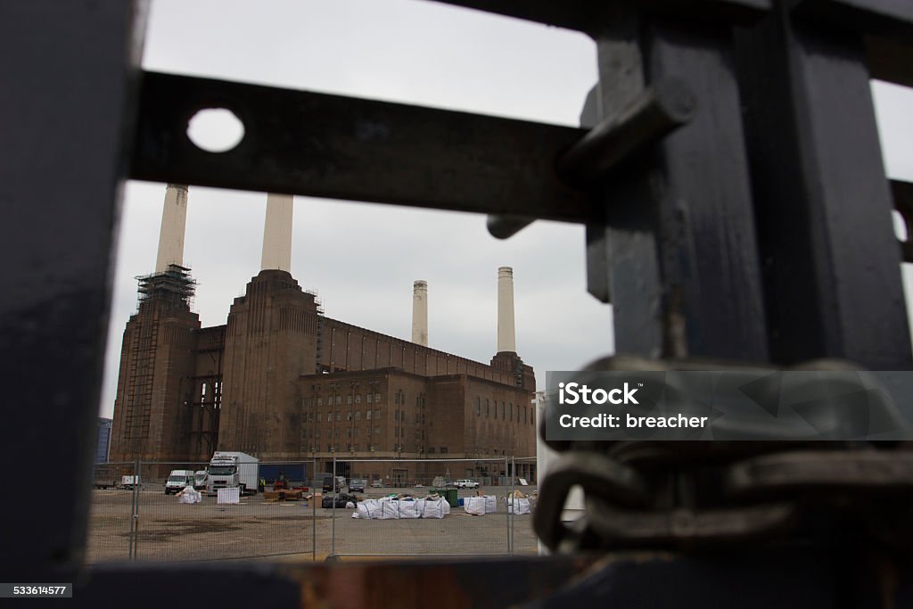 Locked Construction works at the Battersea Power Station, London, UK. Battersea Stock Photo