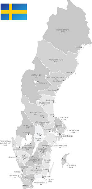 bildbanksillustrationer, clip art samt tecknat material och ikoner med detailed vector map of sweden - göteborg
