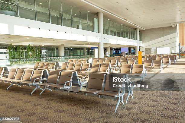 Airport Corridor Interior Stock Photo - Download Image Now - 2015, Airport, Architecture