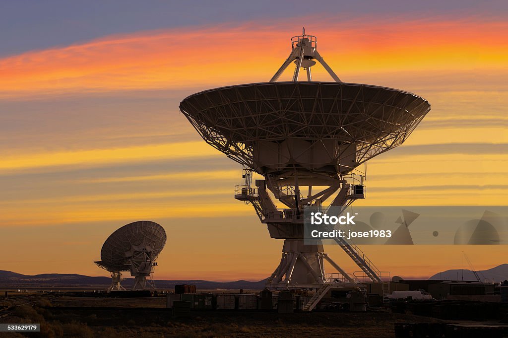 Picture of Radio Telescopes Landscape of Very Large Array of Radio Telescopes in New Mexico, USA. 2015 Stock Photo