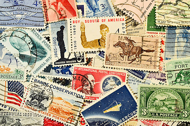 Postage Stamps From Usa 1960s Stock Photo - Download Image Now - Postage  Stamp, American Culture, USA - iStock