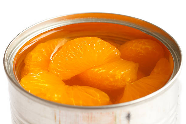 istock Open can of mandarins in light syrup. 533630071